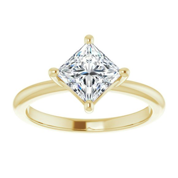 2.0Carat -7mm Kite-Set Princess Moissanite Solitaire Ring - Picture 5 of 14